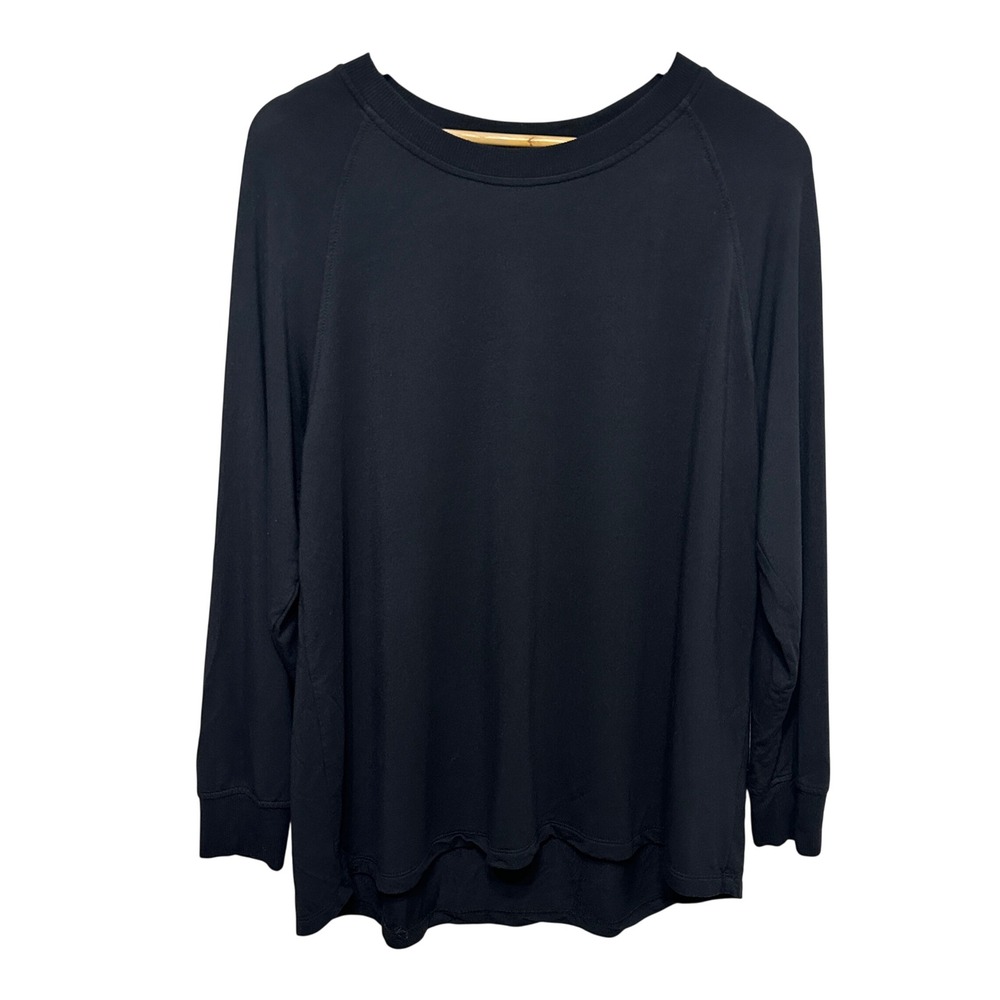 LAKE Pajamas Long Sleeve Top Women XXL Black Modal Spandex Raglan Loungewear